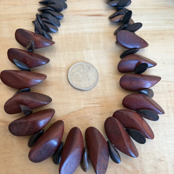 Wooden Bead Statement Necklace - Picture 5 of 5